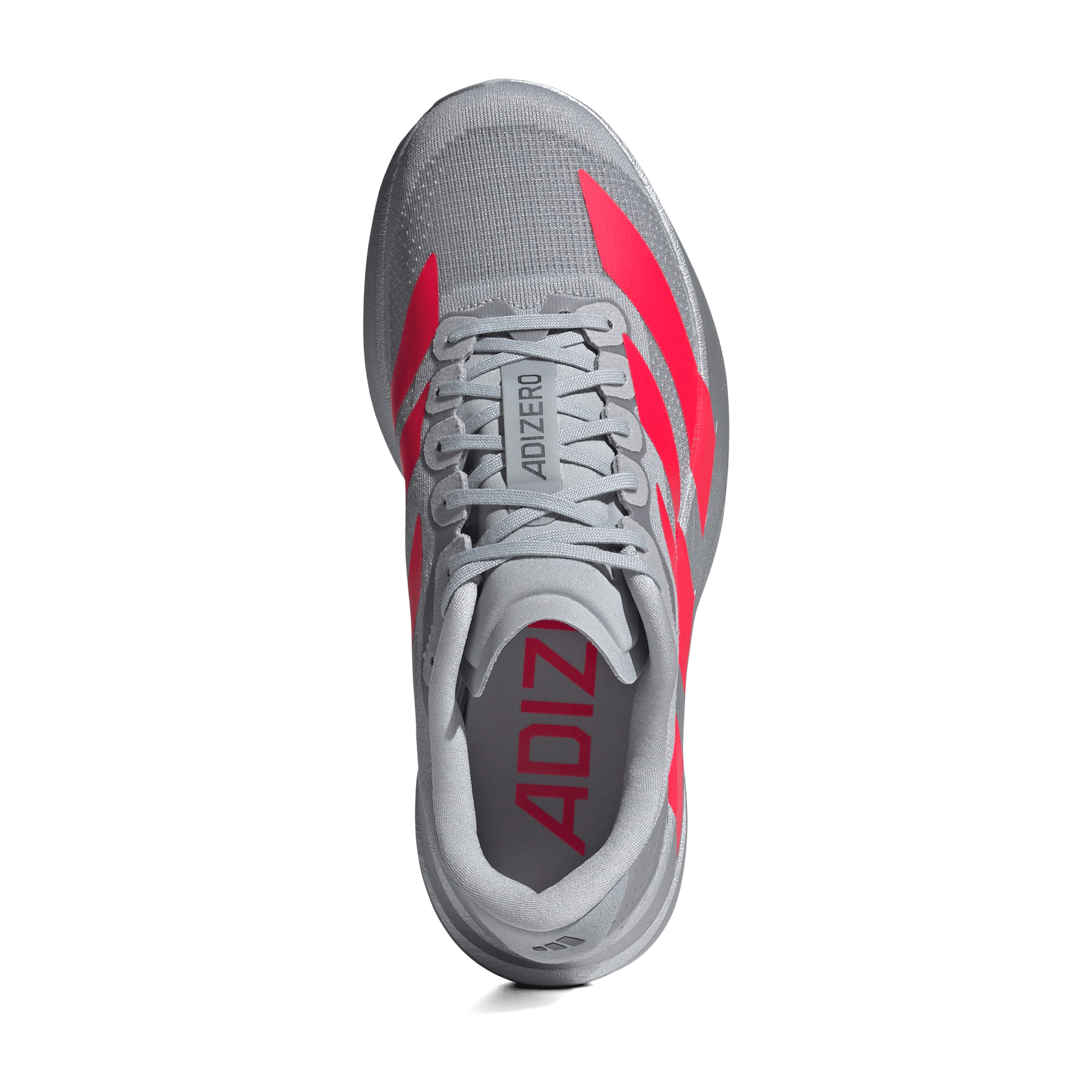 Adidas Womens Adizero Evo SL Shoes Silver Metallic / Lucid Red